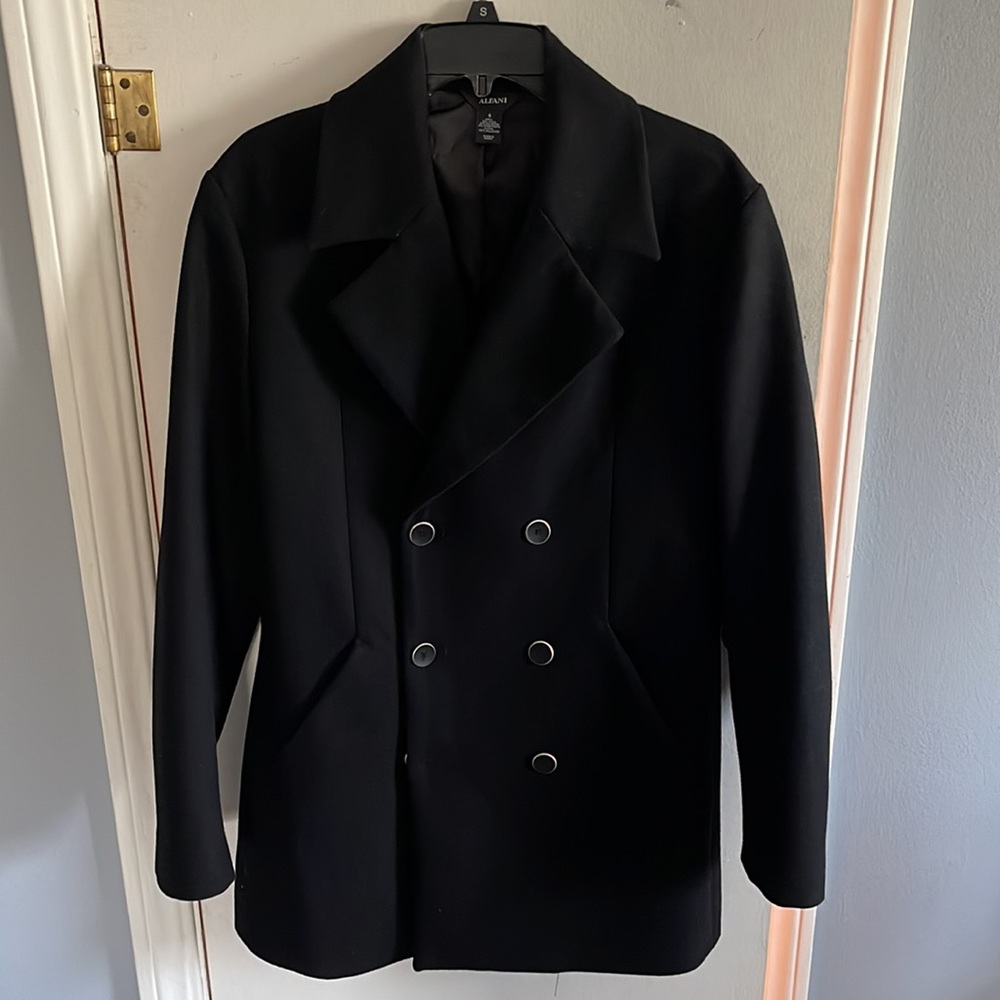 Alfani Black Wool Blend Peacoat